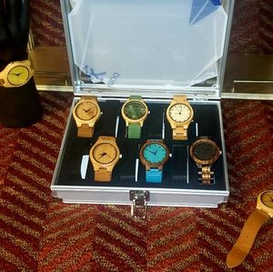 Eight (8) Stainless and Wooden Quartz Watches